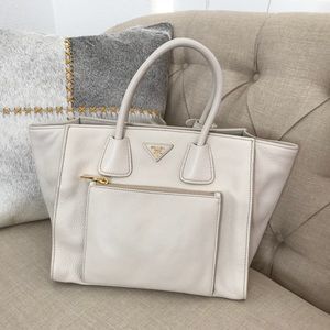 Prada Deerskin Leather Convertible Tote bag-Talco